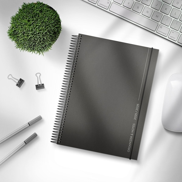 Kalender 25/26 Organizer &amp; Notes Svart