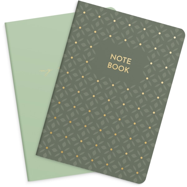 Notebook Green &amp; Pattern 2 pack