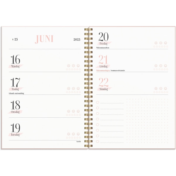 Kalender 24/25 Life Planner Pink Horisontell