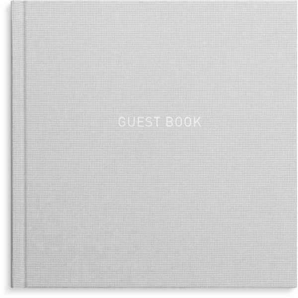 Gästbok grå linnetextil grå
