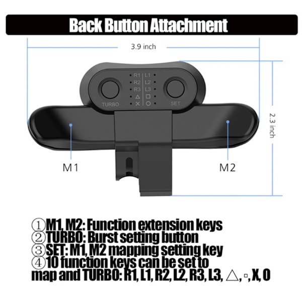 Udvidet Gamepad Back Button PS4 Game Controller