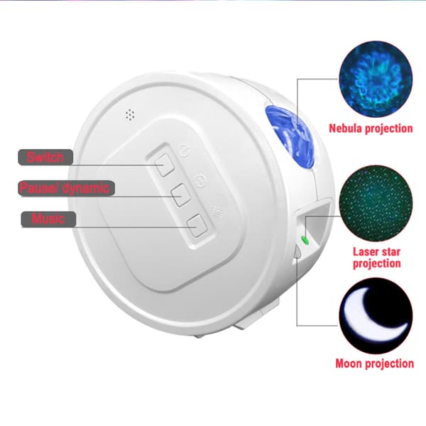 3-i-1 Nebula Moon og Starry Night Sky LED Light Projector