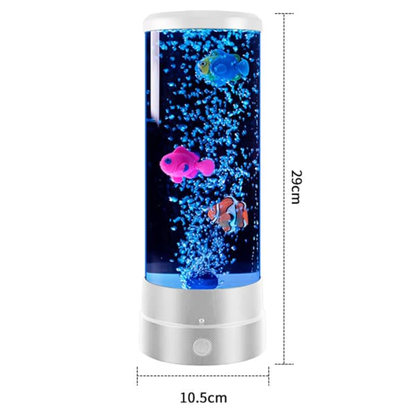 Fantasy Fish LED fjernkontrollert lavalampe USB plugget inn - Hvit White