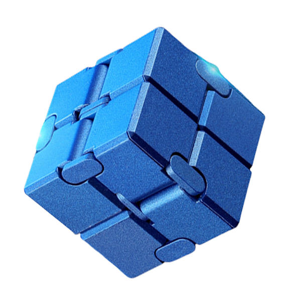 Stressavlastning og angstdempende Finger Flip Infinity Cube Fidget Leker for barn og voksne Blue