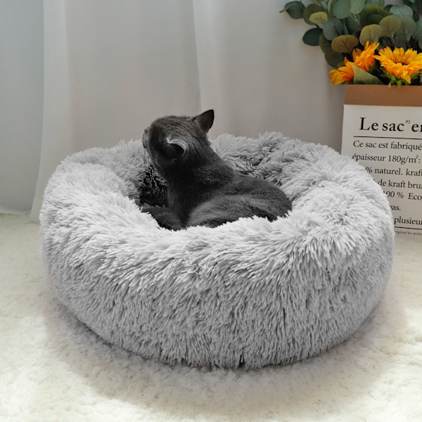 EXTRA Large Size Lång Plysch Super Mjuk Pet Bed Dark Grey 2 XL