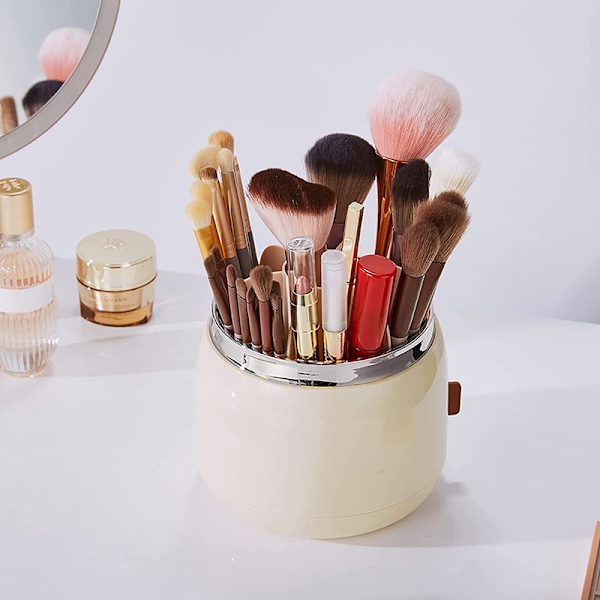 360° Roterande Makeup Organizer Kosmetisk förvaringslåda - Yellow Yellow