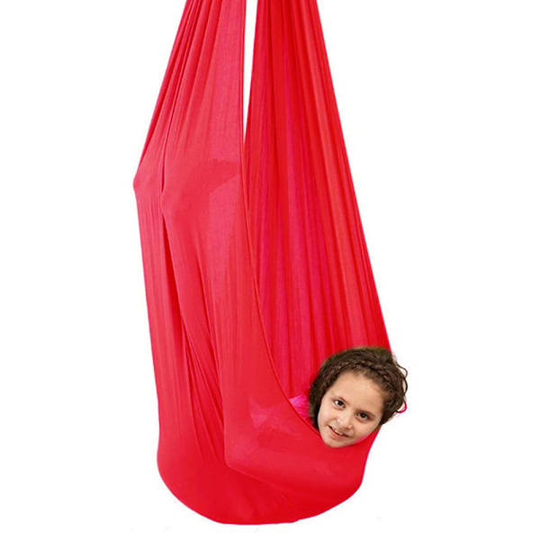 Børneterapi Swing Yoga Knus Sensorisk hængende elastisk hængekøje Red Small