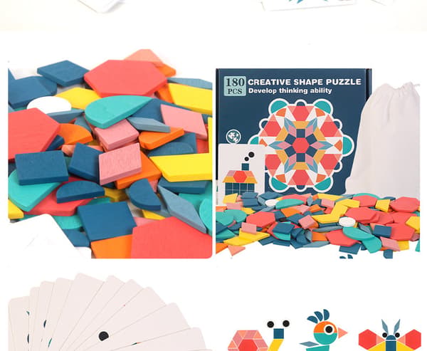 180PCS Creative Geometric Shape Tangram Montessori Games