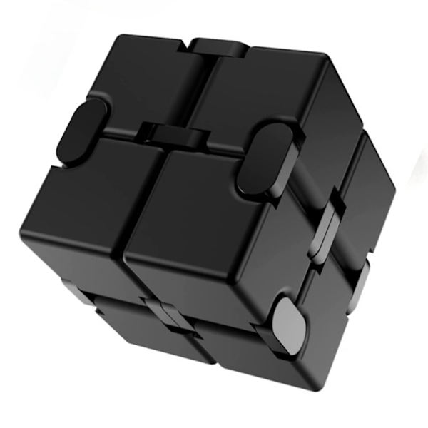 Stressavlastning og angstdempende Finger Flip Infinity Cube Fidget Leker for barn og voksne Black