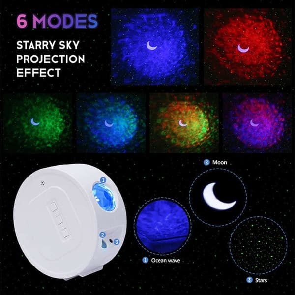 3-i-1 Nebula Moon og Starry Night Sky LED Light Projector