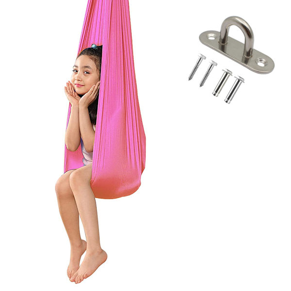 Børneterapi Swing Yoga Knus Sensorisk hængende elastisk hængekøje Pink Medium