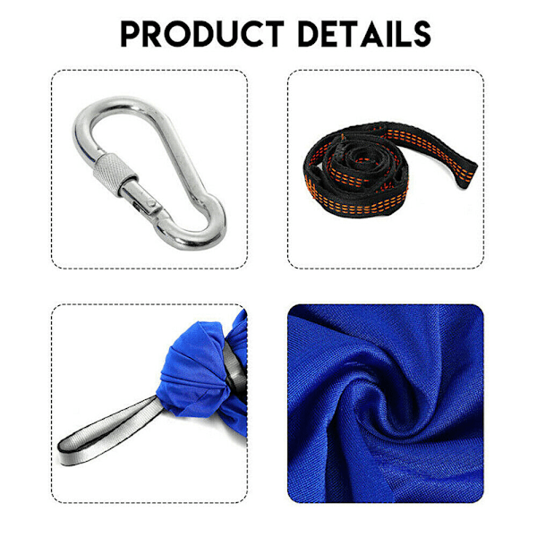 Barneterapi Swing Yoga Kos Sensorisk hengende elastisk hengekøye Blue Small