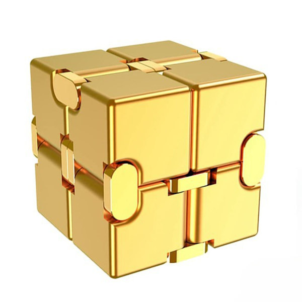 Stressavlastning og angstdempende Finger Flip Infinity Cube Fidget Leker for barn og voksne Golden