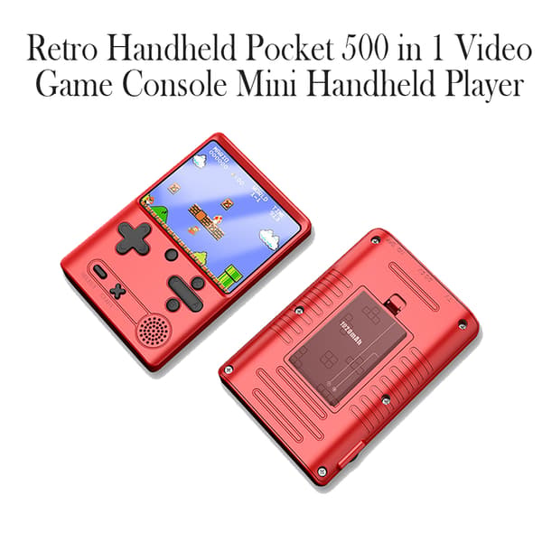 Retro Handheld Pocket 500 in 1 Videopelikonsoli Mini Handheld Player