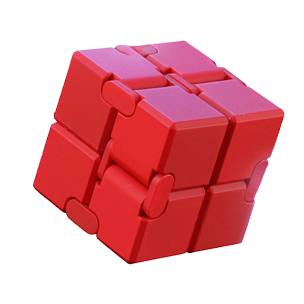 Stressavlastning og angstdempende Finger Flip Infinity Cube Fidget Leker for barn og voksne Red