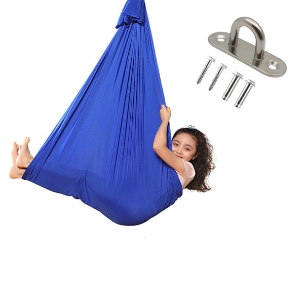 Barnterapi Swing Yoga Cuddle Sensory Hängande elastisk hängmatta Blue medium