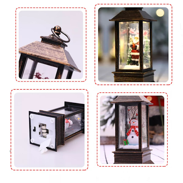 Musiikki ja valot Holiday Snow Globe-akkukäyttöinen