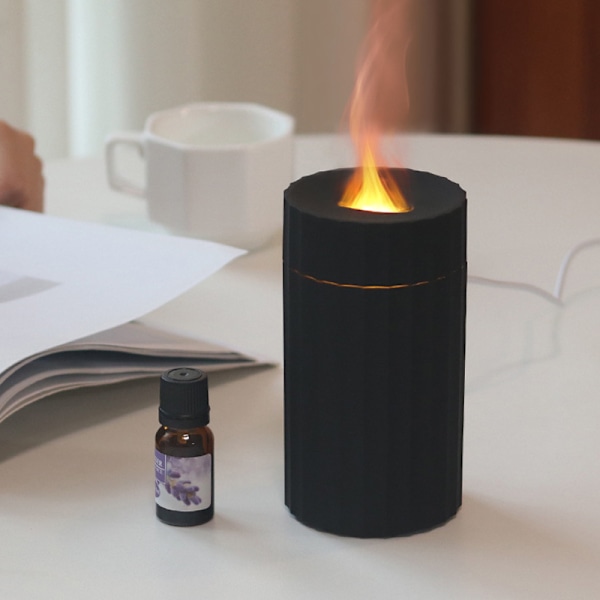 Bil diffuser luftfukter og luftrenser LED lys- Type C drevet - Svart Black