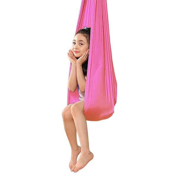 Barnterapi Swing Yoga Cuddle Sensory Hängande elastisk hängmatta Pink Medium