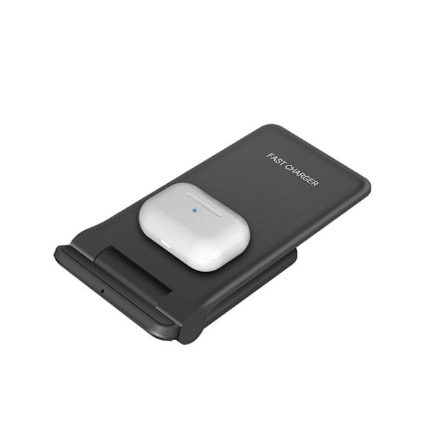 Vertikal hopfällbar 2-i-1 trådlös telefonladdare QI-enheter - Typ C White
