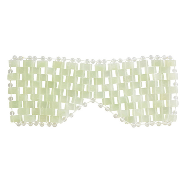 Jade ögonmask Återanvändbar 100 % naturlig grön ansiktsstenmask för Hot &amp; Kall anti-aging terapi