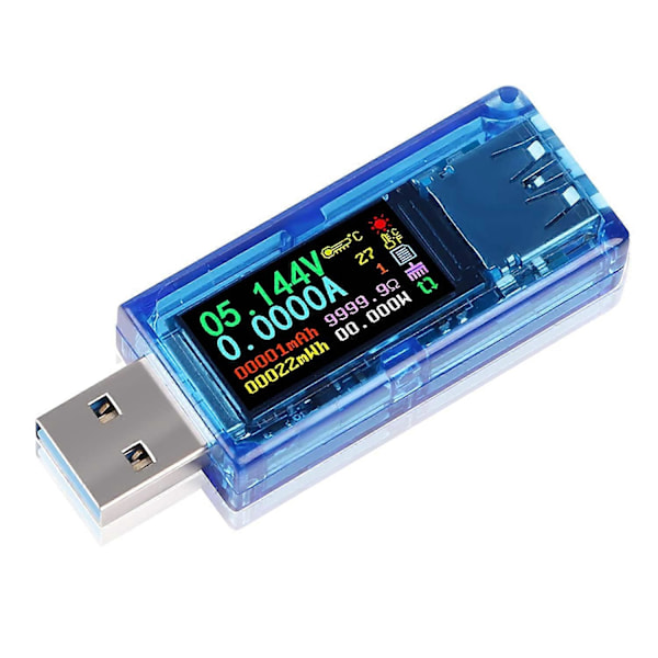 USB 3.0 Testare Multimeter 3.7-30V 0-4A USB Digital Ström- och Spänningstestare Meter Uppgraderad Version AT35