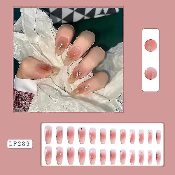 Nagelstickers, Manikyrbitar, Gradient Karamellfärg, Lätt Kaffe, Glänsande Fragment, Fransk Stil, Skonsam Bärande Armor