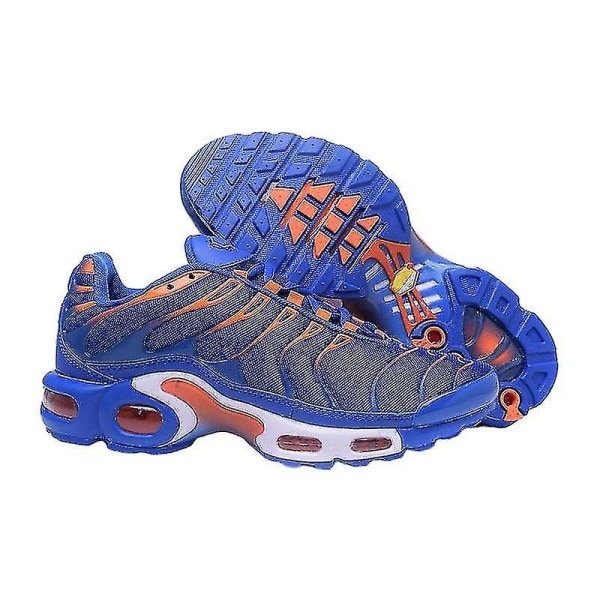 Casual Tn Sneakers för män - Löparskor med luftkudde för utomhussporter - Andningsbara och moderiktiga atletiska skor för män Newway Blue White 37.5