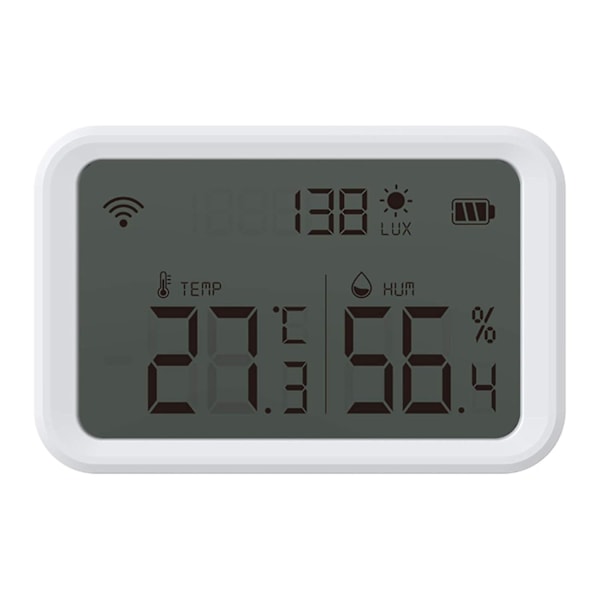 Smart Temperatur- och Luftfuktighetssensor Zigbee Trådlös Hygrometer Termometer med APP-Varningar och Exportdata för Växthus Vinkällare Zigbee Hub Krävs