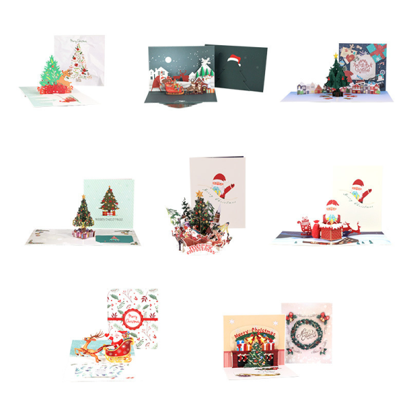 3D-julhälsningskort, 3D-pop-up-vykort m
