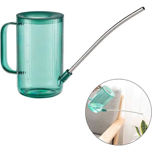 Blomvattenkanna, Liten Vattenkanna, Rostfritt Stål Lång Pip, Inomhusväxt, Klar Plast, Grön