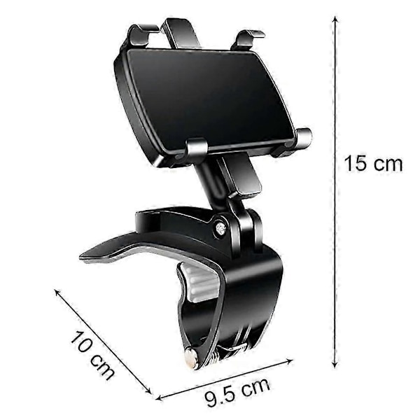 Mobilhållare Bil Instrumentbräda, Universal Mobilhållare Bil, 360° Vridbar Bilmobilhållare för iPhone, Samsung, Xiaomi, Oppo, Motorola, Blackv