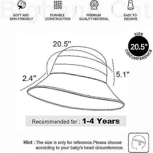 Baby Solhatt Unisex Barn Bucket Hatt Pojke Flicka Utomhus Bred Brim Solskydd Keps, Gul