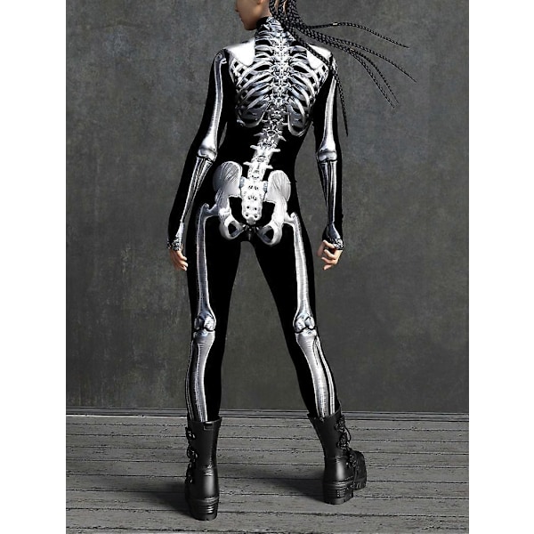 Bästsäljande Skelettdräkt för Kvinnor - Perfekt för Jul, Halloween och Maskeradfester XL