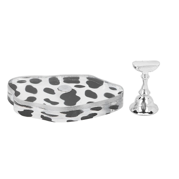 Akryl Nagelkonst Displayställ - Portabel Hemmasalong DIY Övnings Nagelspetshållare - Nybörjar Nagelartist - Silver