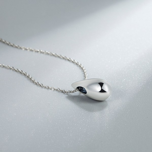 Long Chain Simplicity S925 Sterling Silver Waterdrop Halsband Xmas
