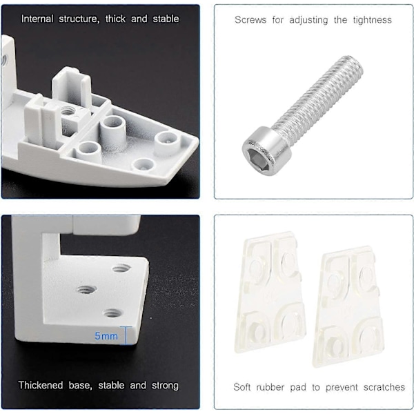 4-pack Skrivbordsavdelare Klämmor, Aluminiumlegering Nysskydd Klämmor, Klassrum Sekretesspanel Klämmor (5-20mm)