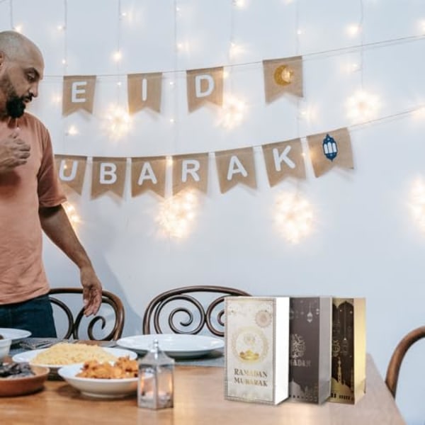 Vanyibro 12 delar Eid Mubarak Party Favor Bag med 18 delar St