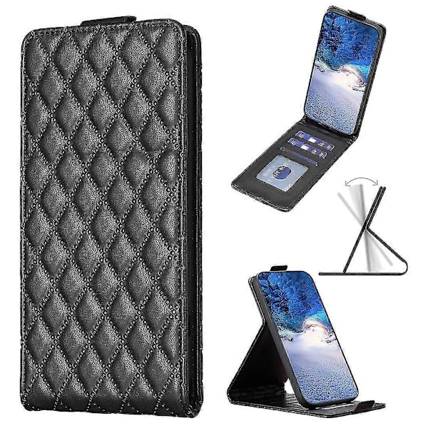 Smartphonefodral för Nokia C32, Vertikalt Flip Ställ Kortplatser Präglat Läder Telefonskal