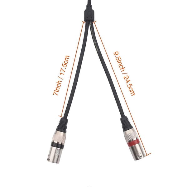 3,5 mm Stereo Hane till Dubbel XLR Breakout Kabel Patchkabel - 1 Meter