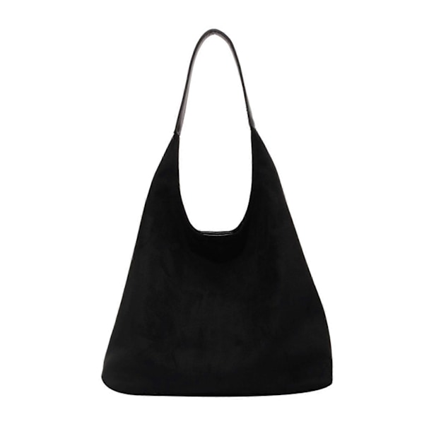 Slouchy axelväska för kvinnor, mjuk mockaväska, enfärgad, estetisk vintageväska för vardagsbruk