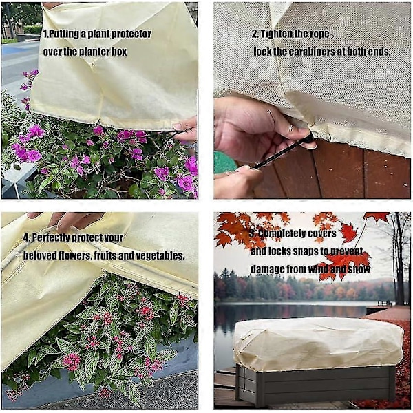2 st Rektangulära Vinterskydd, Frostskydd för Blomlådor med Dragsko