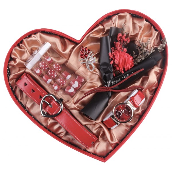 Presentfolie kärlek presentbox set damur, plånbok, nyckelring Xmas