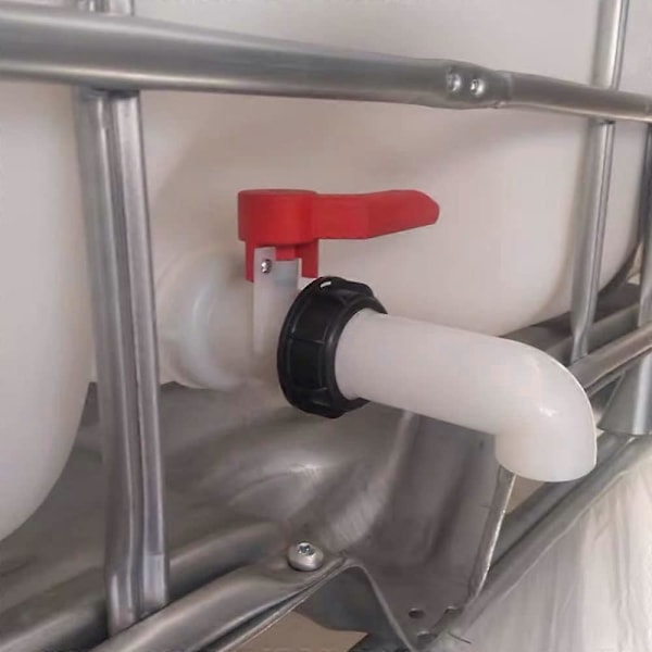 2 st Vattentankadapter, Vattentankventil, IBC Dräneringstankadapter 60 MM (Vit)