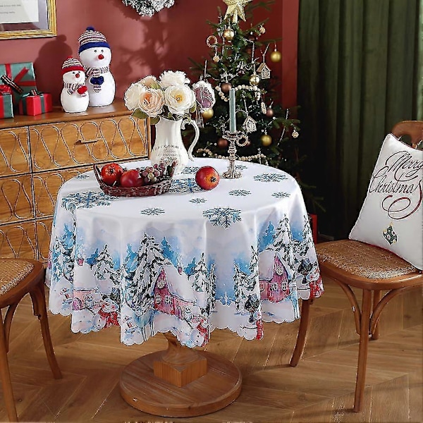 Julbordsduk Rund Julbordsduk Tvättbar Julbordsduk A 47 inches