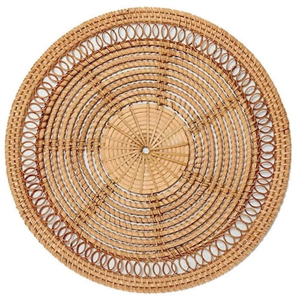 Naturlig Boho Vävd Korg Dekorativ Rotting Vävd Dekor Vävd Väggbonad