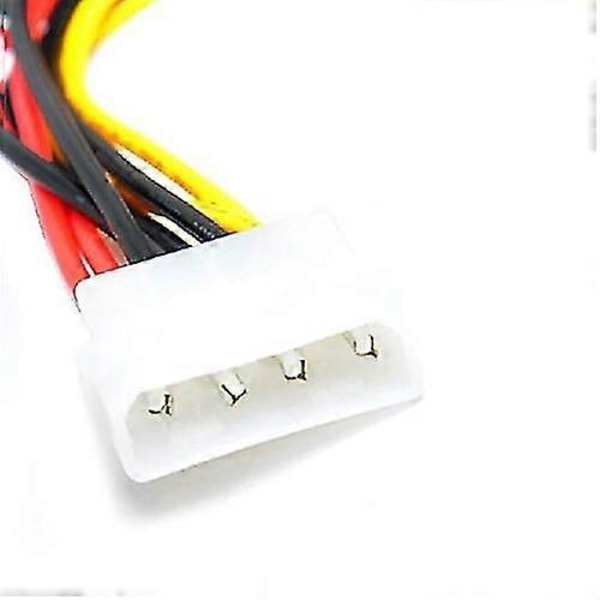 4-Pin IDE Molex till 15-Pin 2 Seriell SATA Hårddisk Strömadapterkabel