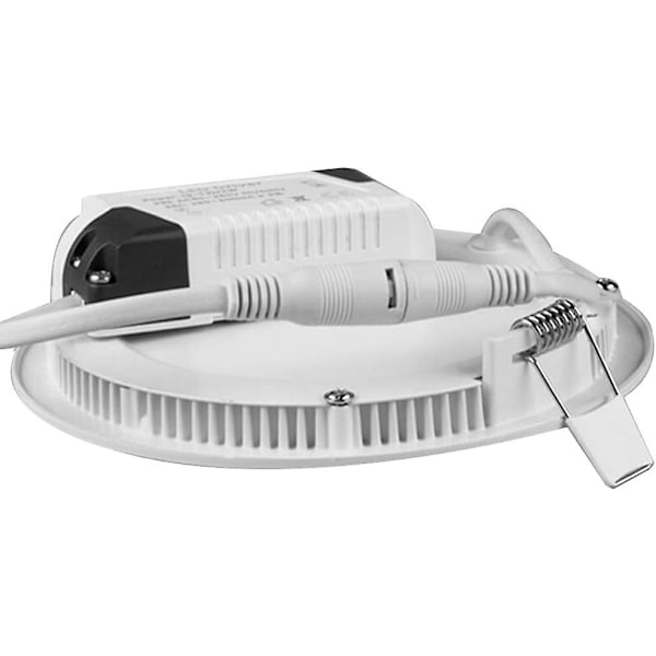 10 st 6W Infälld Downlight LED Kallvit 6000K Slim Panel Rund LED Ultra Platt