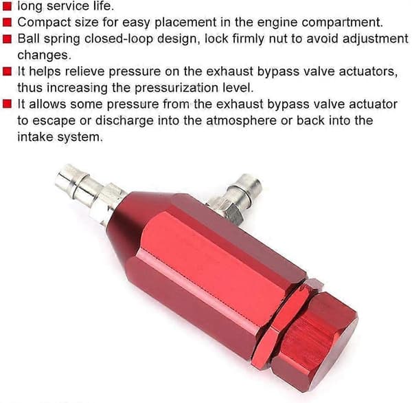 Turbo Boost Controller, Universell Turbocharger Controller PSI Boost 1-30 PSI Manuellt Justerbar (Röd)