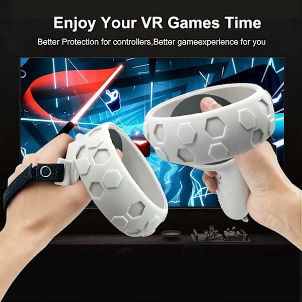 2 Kontrollskydd för Oculus Quest Tillbehör - Vit